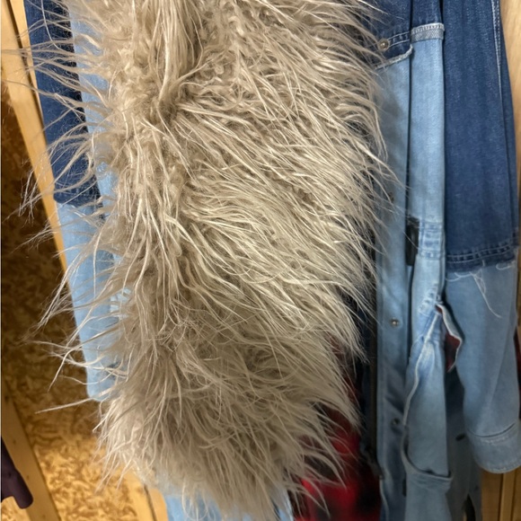 Free People Patchwork Denim Long Coat size 8 - Picture 3 of 5